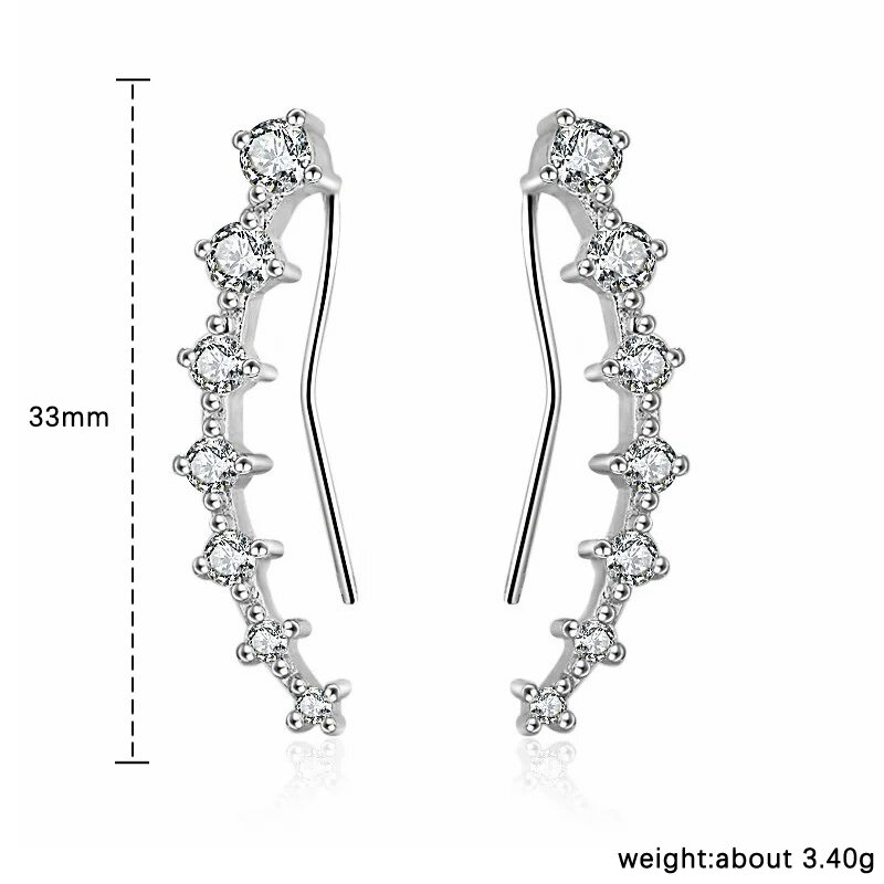 ALIZERO 925 Sterling Silver Full Cubic Zirconia Ear Stud Earrings For Women Earring Wedding Party Fashion Gorgeous Jewelry