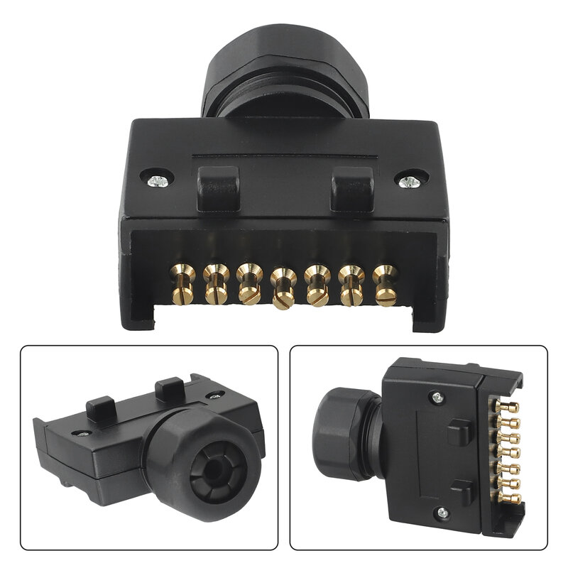 Australian Standard Connector Flat Plug Male 2.95*2.44*0.75\" Adapter Black Boat Quick Fit Flat Male Trailer Plug