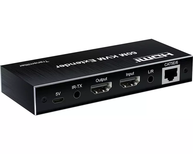 Prolongateur USB KVM RJ45 HDMI 60m via Ethernet, câble Catinspectés Cat6 pour PS4, PS5, Xbox, lecteur DVD, PC, ordinateur portable vers moniteur TV