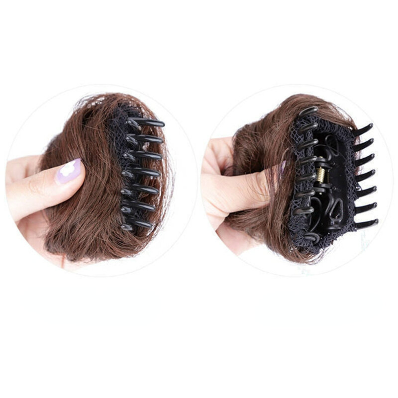 Clip de garra sintética para extensión del cabello, moño para el cabello, Bola de albóndigas, accesorios para el cabello, moño de Donut recto desordenado