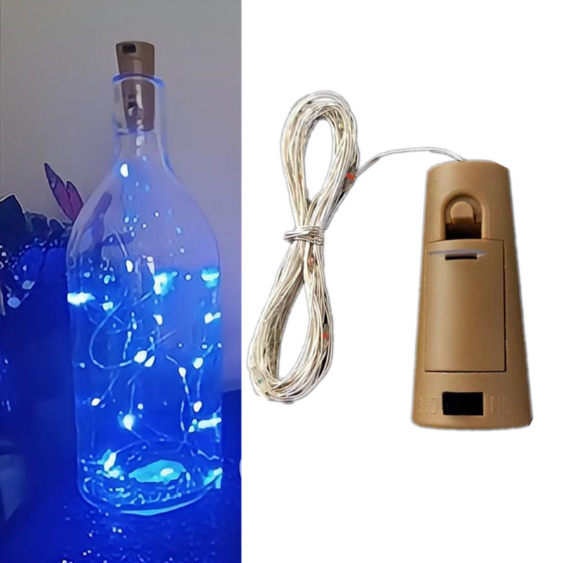 Phlanp-luces LED para botella de vino con corcho, guirnalda de luces de hadas con batería, decoración para fiesta de Navidad y boda
