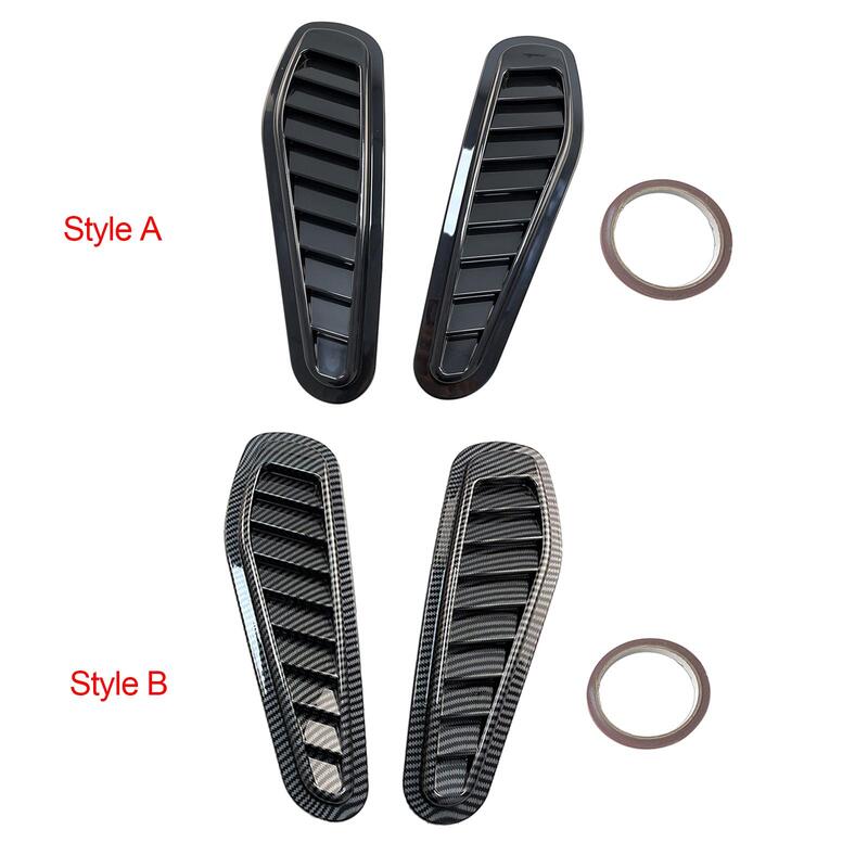 2Pcs Car Decorative Air Flow Intake Scoops with The Tape Durable Accessory