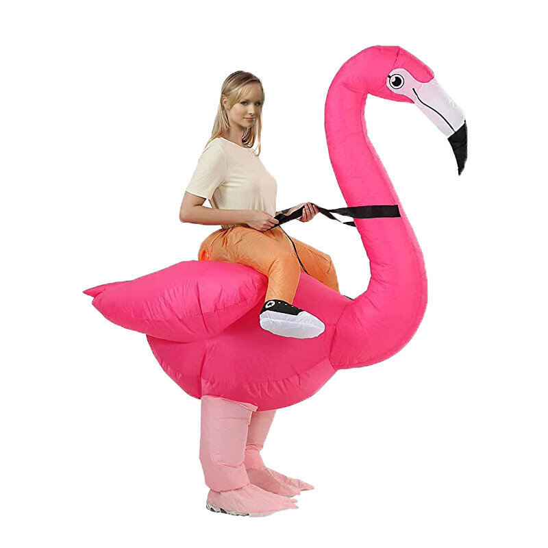 ตลกขี่ Flamingo Inflatable เสื้อผ้าวันวาเลนไทน์คอสเพลย์ฮาโลวีนการประชุมประจำปี Performance Props ตุ๊กตาชุด