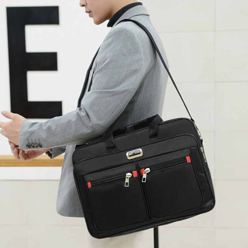 Bolso de mano sencillo para hombre, maletín de negocios para ordenador portátil de 15,6 pulgadas, bolsas de hombro de gran capacidad, bolsa de mensajero para Notebook de viaje