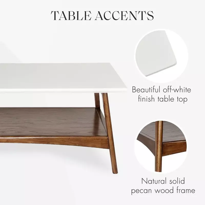 Tavolini rettangolari con struttura e gambe in legno massello con ripiano moderno tavolino da caffè tavoli da soggiorno di lusso caffè medio
