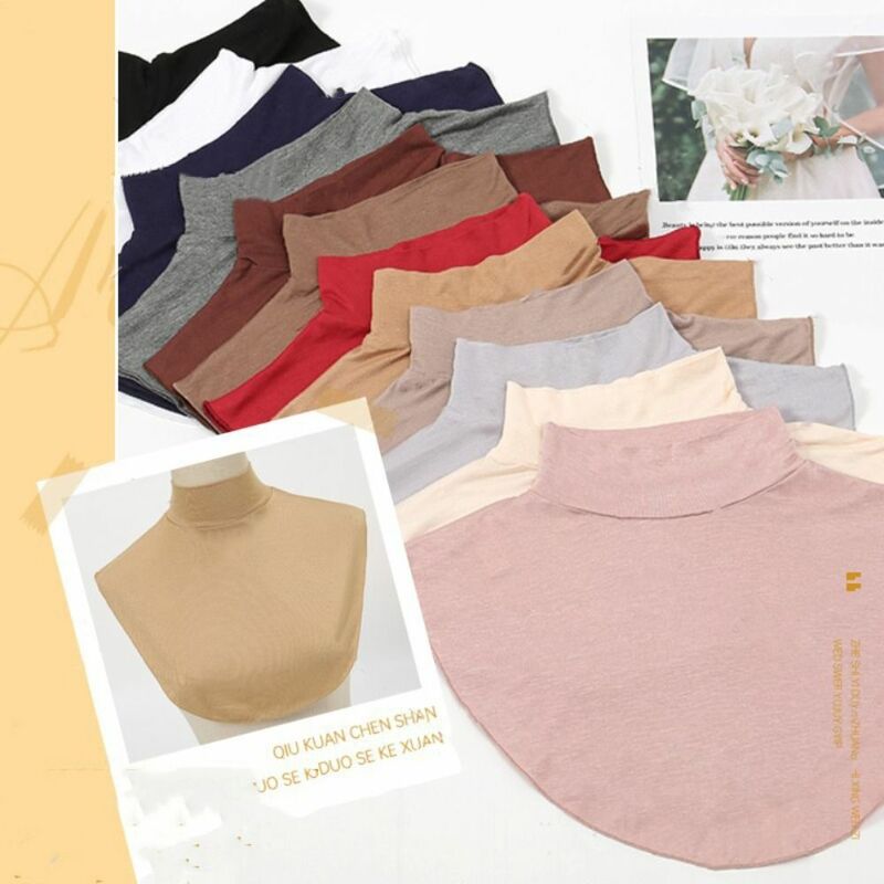 여성용 모달 가짜 칼라 스카프, 단색 하의 셔츠, 사계절 칼라 스웨터, 셔츠 액세서리