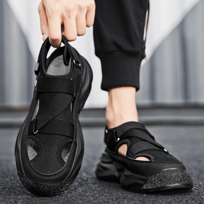 Fashion Designer Men's Sandals Breathable Casual Shoes for Men Outdoor Non Slip Beach Sandals 2024 New Male Platform Sandalias