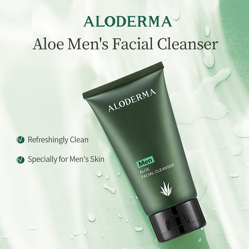 Aloderma-Juego de 3 piezas para el cuidado de la piel hidratante para hombre, Limpieza Profunda, refrescante e hidratante