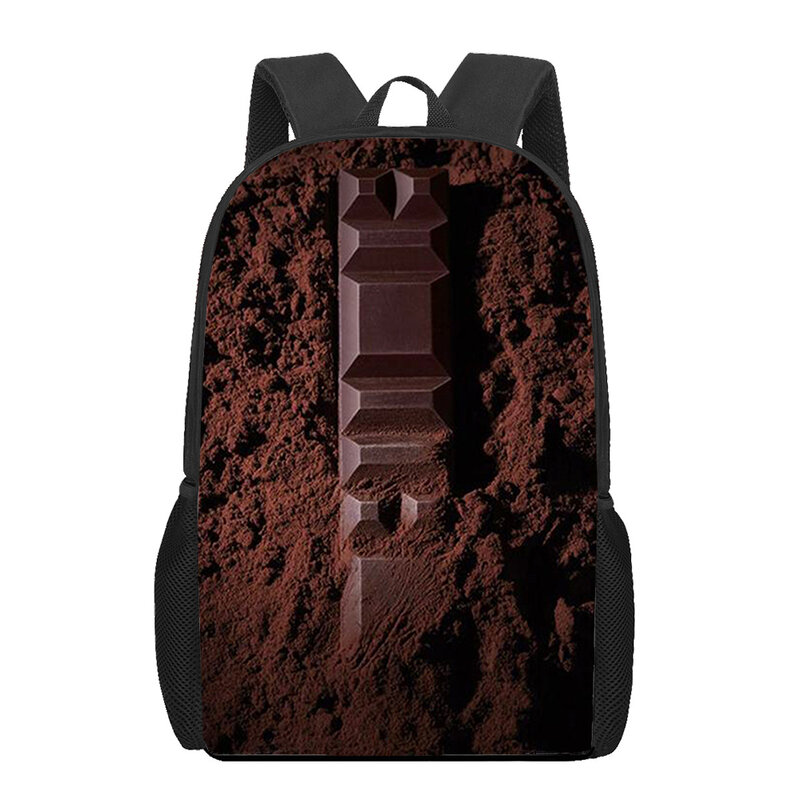Śmieszne czekoladowe torby szkolne dla dzieci z nadrukiem 3D plecak dla dzieci chłopców torby na książki nastolatka plecak na laptopa plecak podróżny