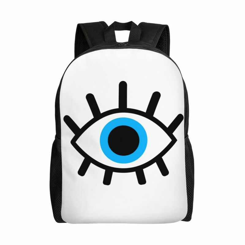 그리스 Evil Eye Hamsa 노트북 배낭 남녀공용 캐주얼 책가방, 대학생 부적 보호 참 가방, 학교 가방