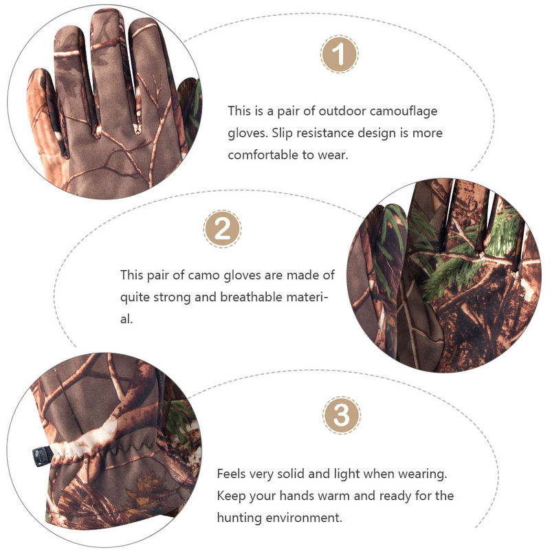 Full Finger Camouflage Gloves para caça, Outdoor Gear para homens e mulheres