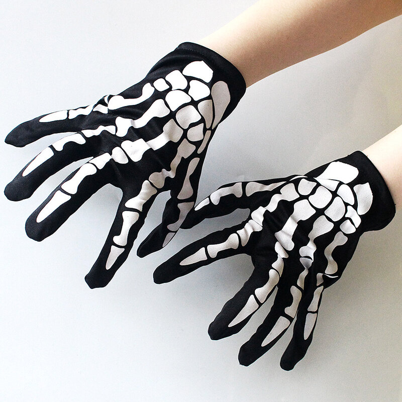 Halloween Schädel fünf Finger Handschuhe Cosplay Skelett Show Handschuhe Horror Schädel Klaue Knochen Handschuhe Hand warm rutsch feste Handschuhe