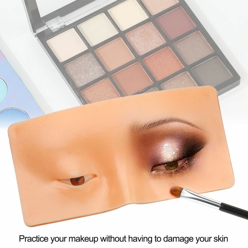 Maniquí de silicona para práctica de maquillaje, almohadilla biónica de piel para pestañas, ayuda perfecta para practicar maquillaje facial y ojos