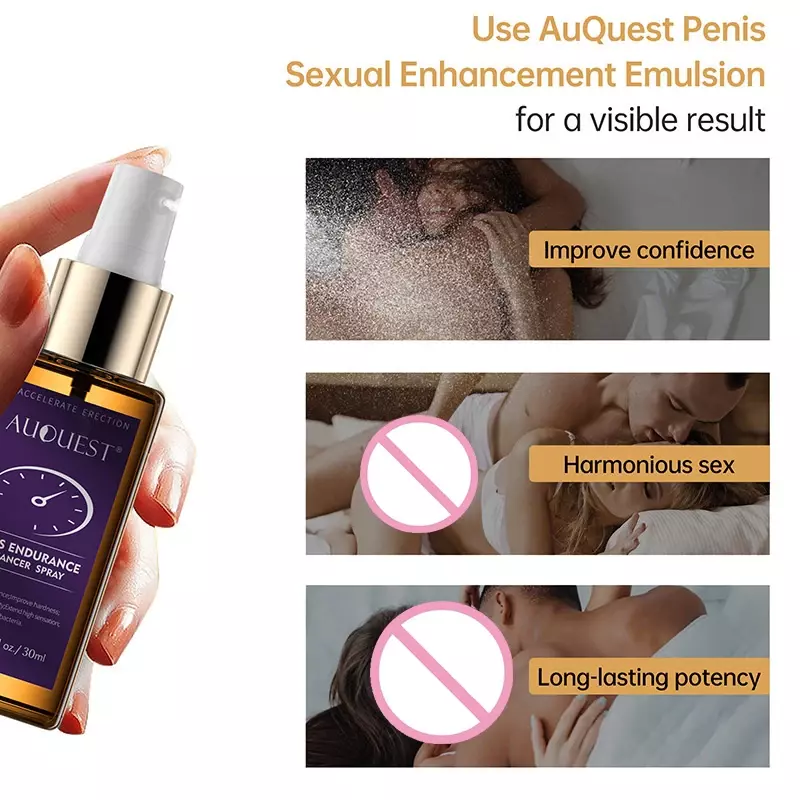 AUQUEST 60 Minutes Sex Delay Spray for Men Penis Enlargement Growth Oil Male External Use Orgasm Liquid Anti Premature Ejaculati