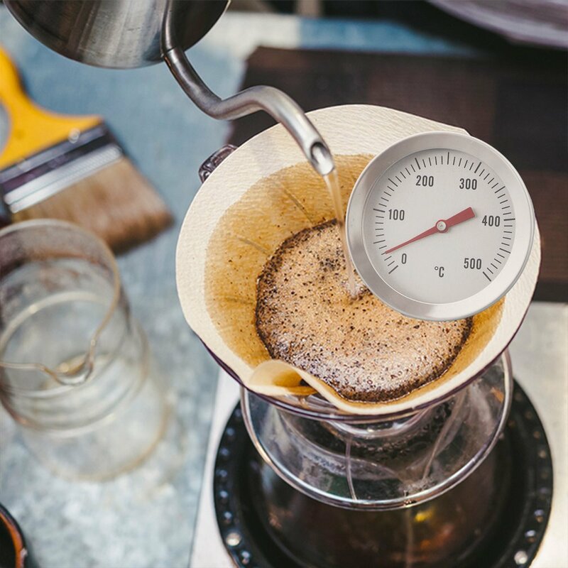 Srebrny praktyczny termometr kuchenny natychmiastowy odczyt Craft ze stali nierdzewnej do kuchni do jedzenia gotowanie kawy mleko spienianie termometr