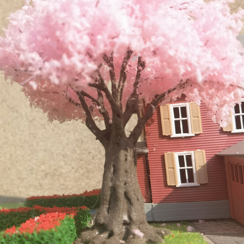 Model pohon Cherry 10/15cm, ornamen Jepang pajangan jendela ornamen kecil buatan tangan kebun lanskap