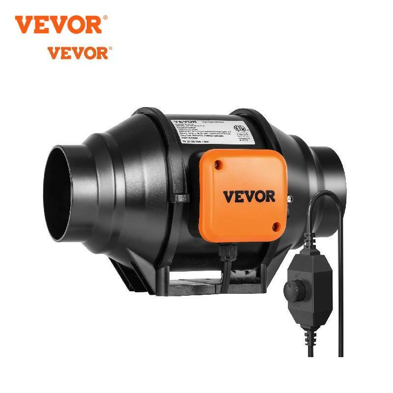 Vevor-可変速度コントローラー付きインラインダクトファン、静かなacモーター換気、家庭用排気ファン、冷却ブースター、トイレ
