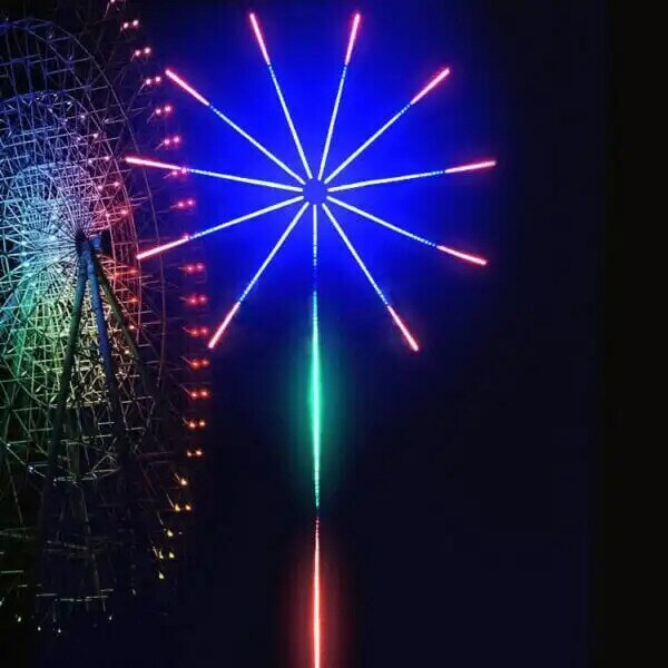 Fogos de artifício LED Strip Light, Música Control, Sinfonia, RGB, Sonho, Meteor Lamp, Kit completo, Casamento, Natal
