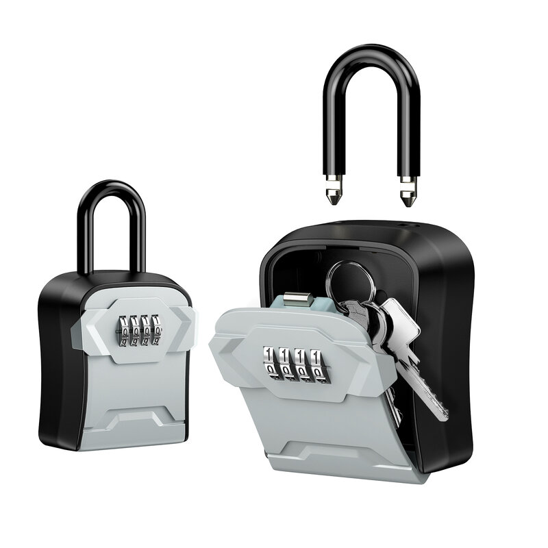 ORIA-caja de almacenamiento de llaves de combinación de 4 dígitos, cerradura de llave de seguridad montada en la pared para coche, hogar, almacén, Oficina