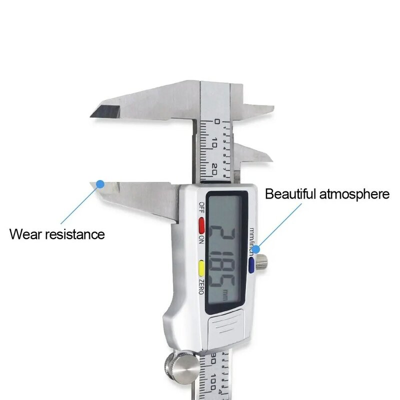 Stainless Steel Digital Vernier Caliper, Micrômetro Medição Tool, Profundidade Régua, Messschieber, Paquimetro, 6 ", 150mm
