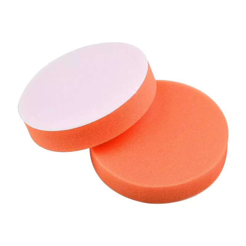 Tamponi in spugna piatta per lucidatura automobilistica da 2 pezzi adatti per lucidatura grossolana e Fine per auto Van Glass Stone Ceramic Orange