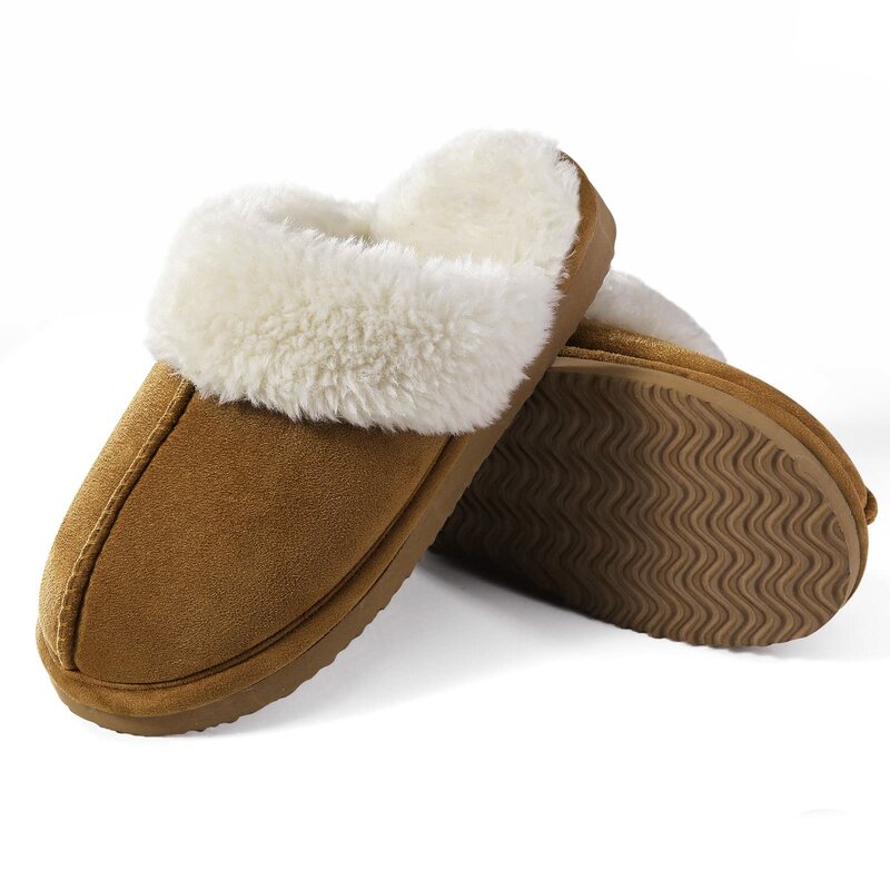 Crestar sandal bulu busa untuk wanita, sandal rumah berbulu halus untuk pecinta dalam dan luar ruangan, sandal hangat dengan pembungkus yang bagus musim dingin untuk wanita