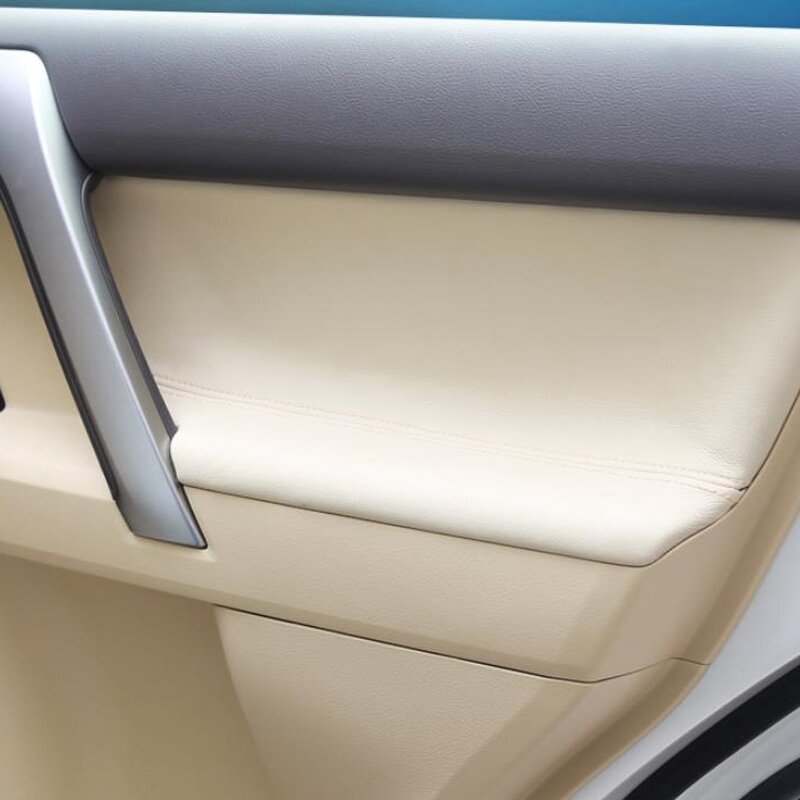 4 buah Panel pintu depan/belakang sandaran tangan penutup kulit Trim pelindung untuk Toyota Prado 2010-2018 dengan fitting dudukan