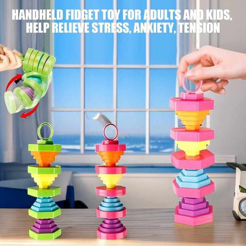 피젯 스택 랜턴 대화형 학습 장난감, 몬테소리 스태커 장난감, 당근 타워 피젯 쌓기 장난감, 어린이용 교육 장난감
