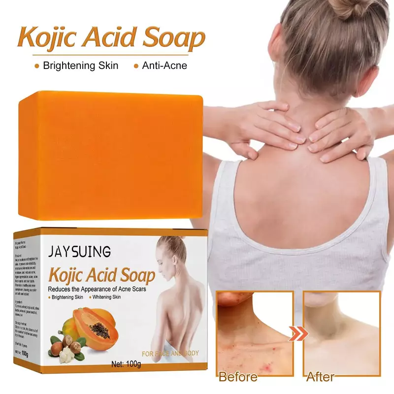 100g Kojic Acid Soap Original Papaya Soap Face Body Whitening Handmade Brighten Anti Aging Acne Remove Dark Spot Moisturizing
