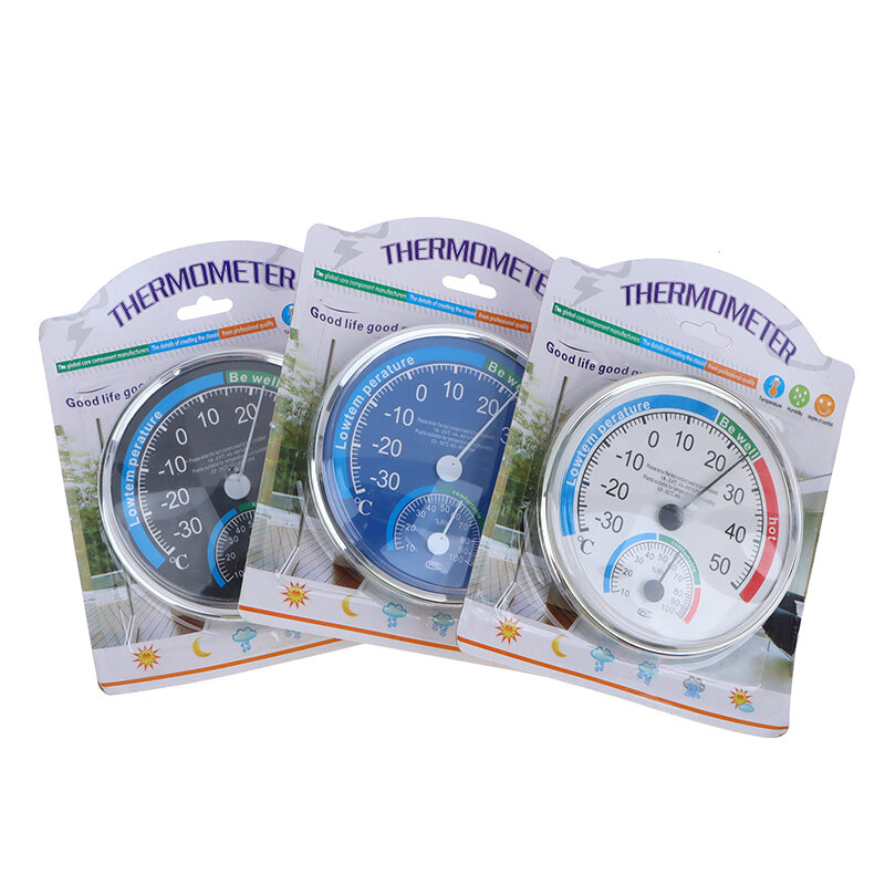 Indoor Offices Mini Round Pointer -30℃-50℃ Temperature Meter 20%-100% Hygrometer Analog Thermometer Monitor Humidity Gauge