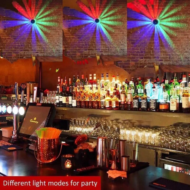 Lampu disko warna-warni 48 LED, lampu dinding berputar Bar kilat KTV Shop Net merah lampu latar belakang lampu panggung