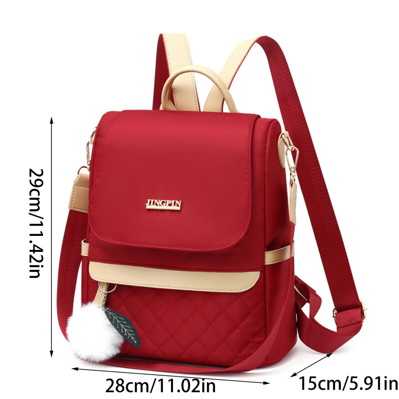 Tas ransel kapasitas besar tas sekolah siswa kain Oxford tas punggung selempang genggam tas pensil wanita ransel Fashion perjalanan
