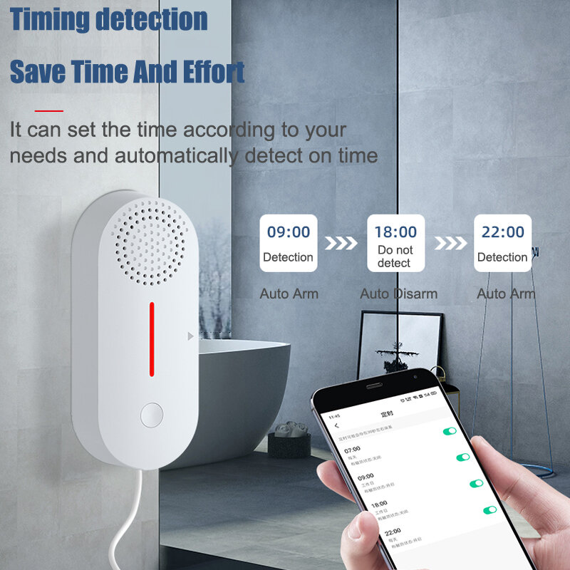 EARYKONG Tuya detektor Alarm, pendeteksi Sensor kebocoran air WiFi 3 versi tersedia Smart Life APP instalasi mudah