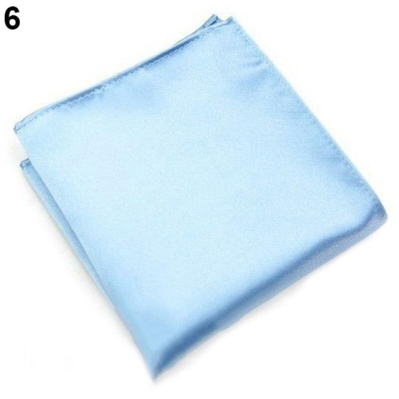 Men's Pocket Hanky Towel Plain Solid Color Wedding Party Square Handkerchief