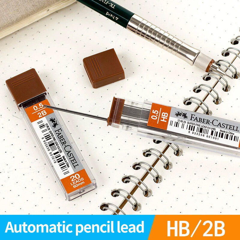 فابر كاستل 2B/HB 0.5 مللي متر قلم رصاص ميكانيكي تلقائي يؤدي قلم رصاص الرصاص الأساسية إعادة الملء الرسم القرطاسية
