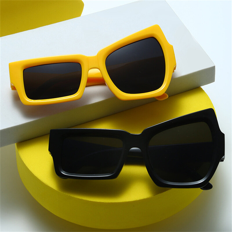Lunettes de soleil carrées irrégulières pour hommes, lunettes de soleil noires, personnalité de créateur de marque, mode drôle, fête, alolls