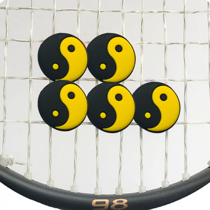 Raqueta de tenis de círculo de colores, absorbente a prueba de golpes, antivibración, accesorios deportivos de silicona