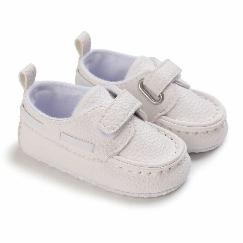 Zapatos informales de cuero antideslizantes para bebés recién nacidos, calzado para primeros pasos, suela suave, para bautismo de 0 a 18 meses