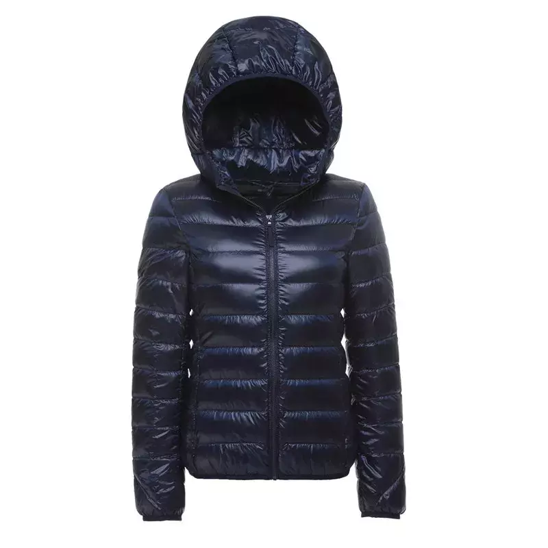 Women Hooded Short Puffer Jackets 2023 New Arrivals 90% White Duck Down Autumn Winter Ultra Lightweight Keep Warm Coats