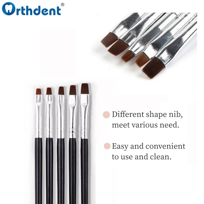 5 Pcs penne per pennelli in resina dentale odontoiatria modellatura per denti in porcellana adesiva adesivo in cemento composito dentista strumenti orali
