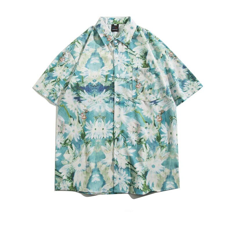 قمصان هاواي للرجال ذات طباعة زهور كبيرة الحجم ، ملابس مصممة ، بلوزة هاواي ، ملابس شاطئية هاراجاو ، الصيف ، السفر ، هاواي ، توي