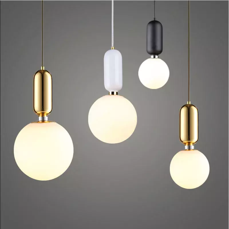 Nordic Style Glass Pendant Light, Minimalista Dining LED Chandelier, Bedroom Hall Light, Decoração para casa de luxo, Luminárias