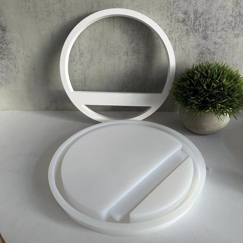 Ronde Ring Plug-In Siliconen Mal Diy Hanger Cement Gips Ornament Maken Gereedschappen Hars Constructie Cirkel Mal