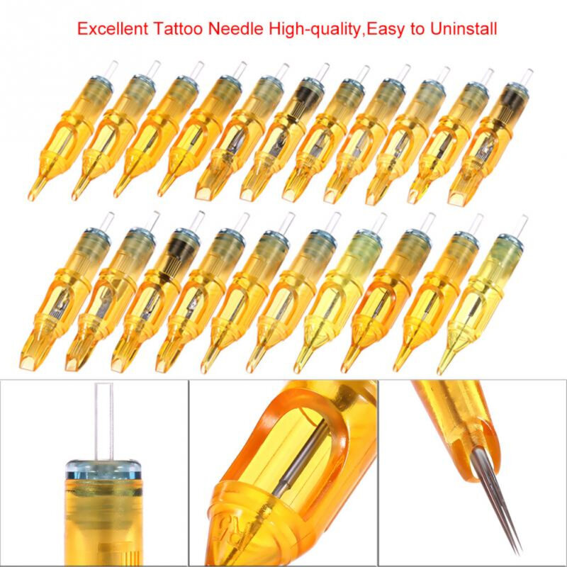 100PCs Disposable Tattoo เข็มเข็มสักแต่งหน้า3RL/5RL/7RL/9RL/5M1/7M1/9M1/5RS/7RS/9RS สำหรับ Microblading Tattoo Machine