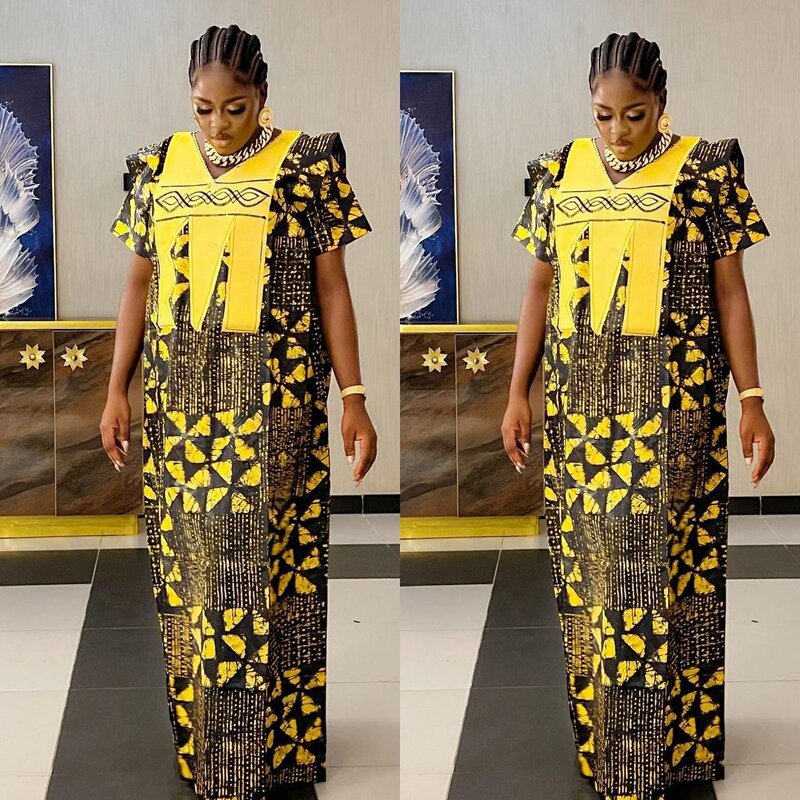 ชุดเดรสแอฟริกันสำหรับผู้หญิงชุดเดรสยาวสไตล์แอฟริกันดาชิกิอังการ่าชุดกระโปรงมุสลิมคาฟตัน2024ยาว