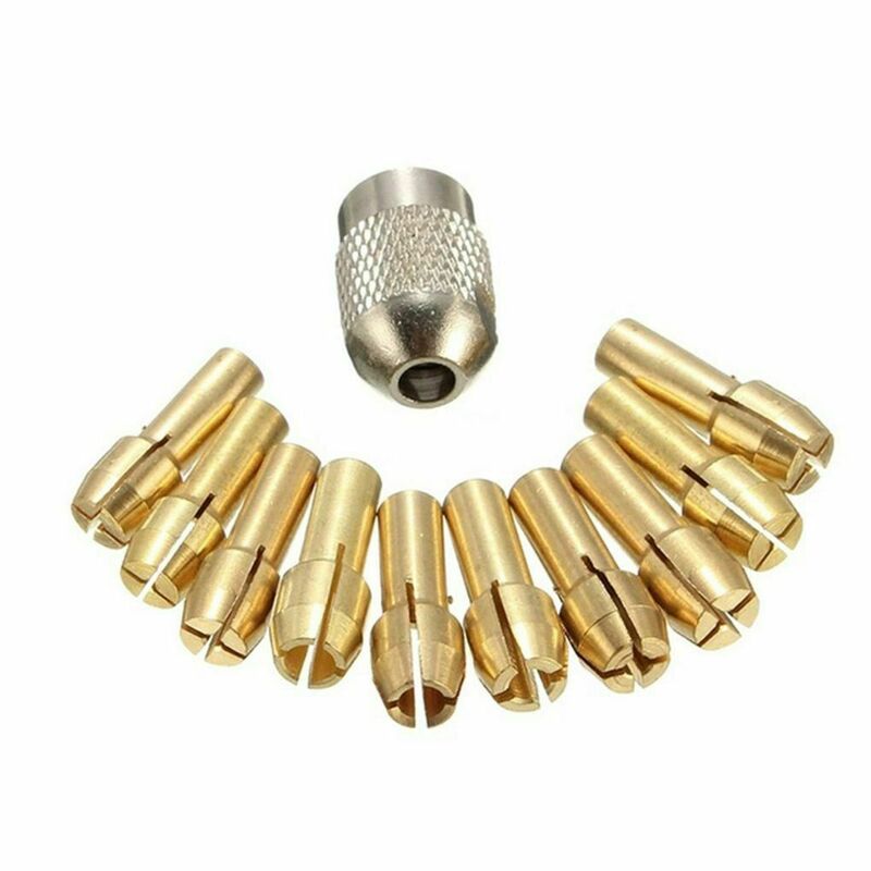Durable New Practical Mini Drill Replace Replacement 11pcs/Set Accessories Brass Collet Chuck Hardware Hobby Home