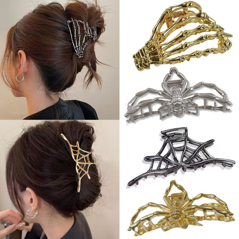 Vintage geométrica oca metal cabelo garras para mulheres, grampos de cabelo garra grande, presilhas Hairgrip, meninas Headband acessórios, moda