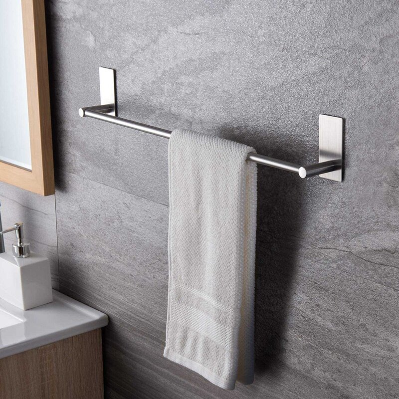 AT35 ręcznik Bar 16-Cal łazienka samoprzylepne uchwyt na ręczniki trzymać na ścianie ze stali nierdzewnej lepki wieszak