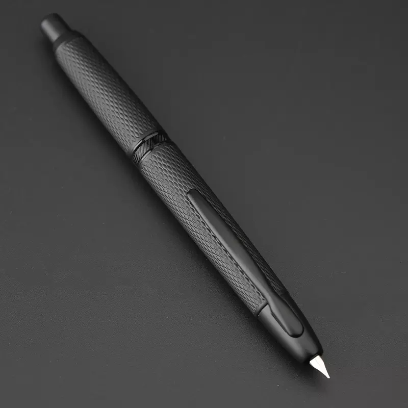 قلم حبر للضغط ، معدن عالي الدقة قابل للسحب مع مشبك ، بدون مشبك ومحول للكتابة