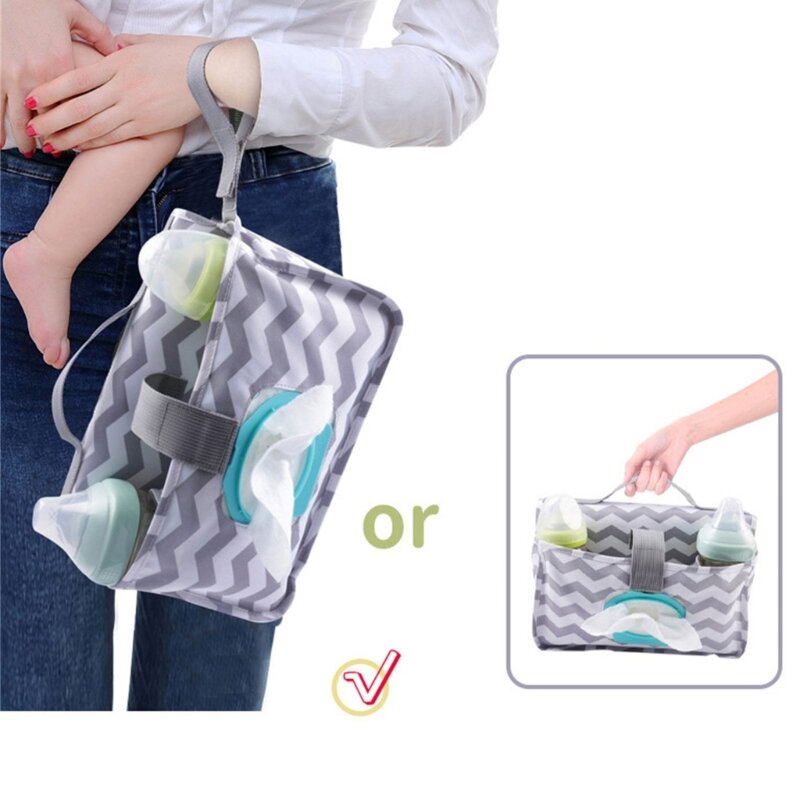 防水性と多機能の赤ちゃんのおむつバッグ,ウェットとドライのバッグ,ポケット付きの新生児用交換パッド,ベビーカー用ポーチ
